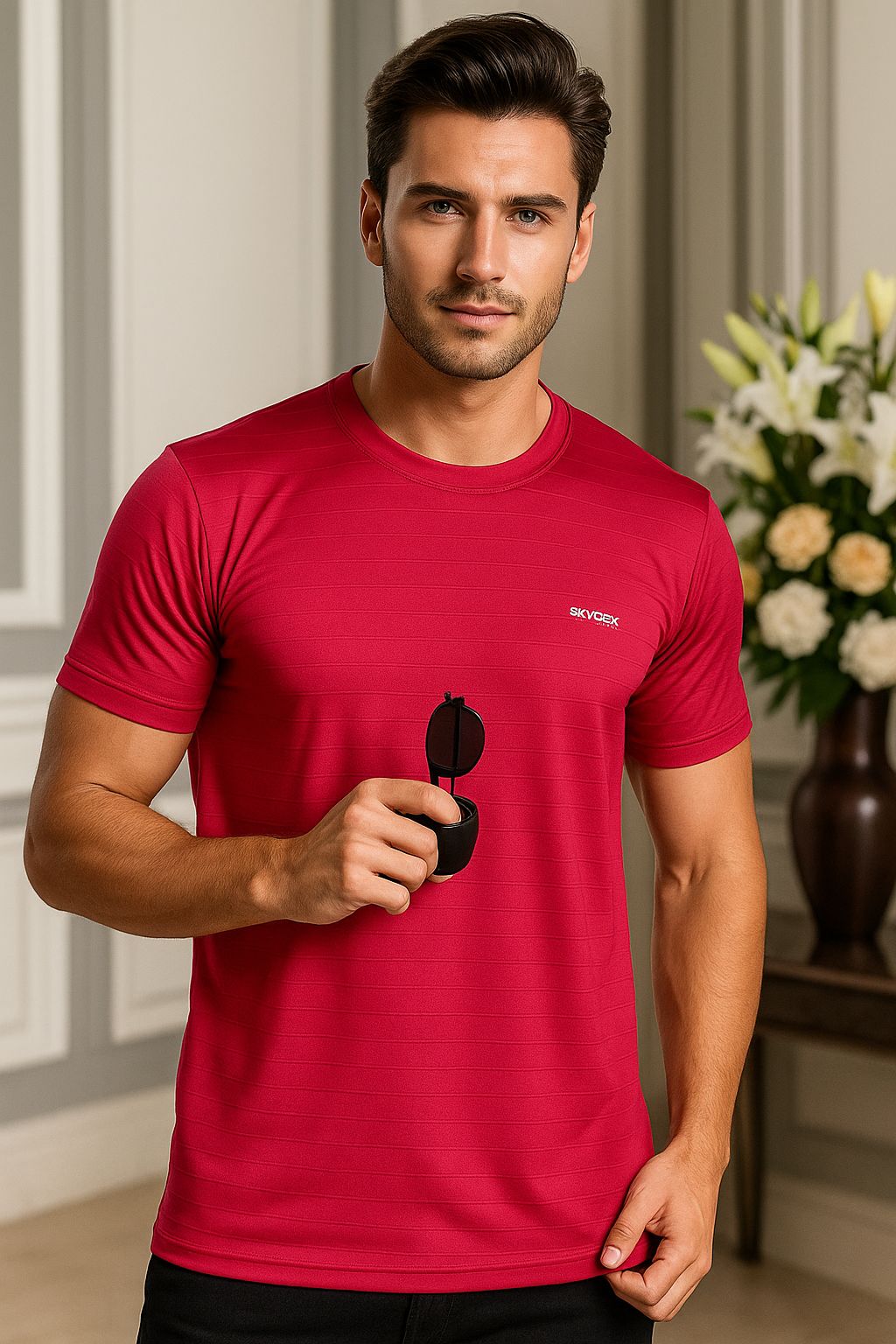 SKYREX MAHRRON  SPORTS ROUND NECK T-SHIRT