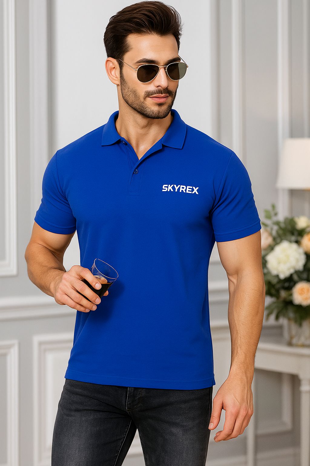 SKYREX  MENS ROYAL BLUE POLO TSHIRT